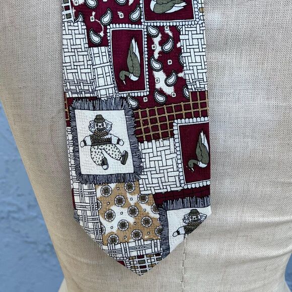 Vintage 90s Tie Clown Dill Novelty Print Menswear Gift - Picture 7 of 8